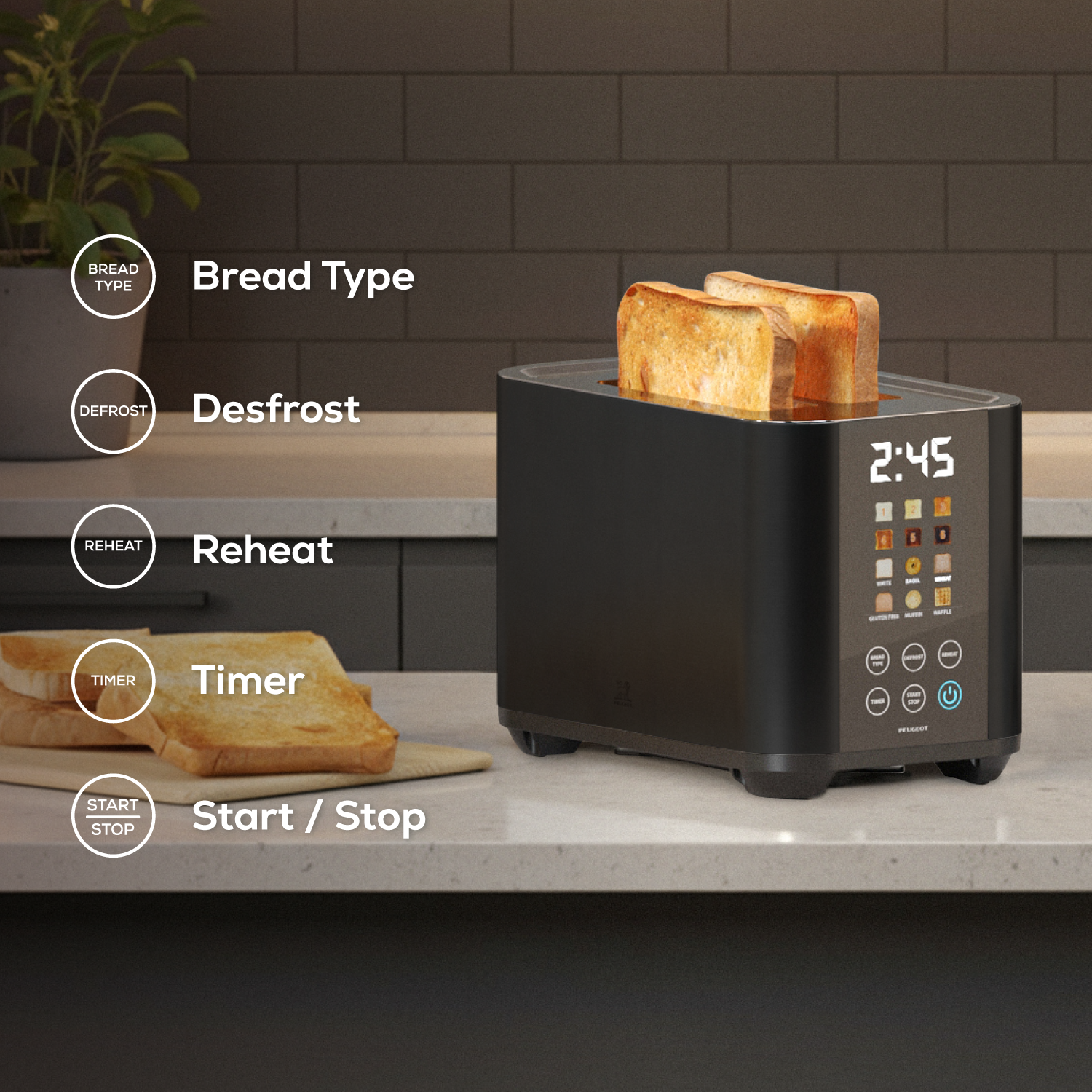 Image of Digital Toaster Limoges Black